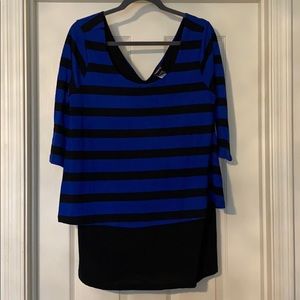 Torrid Blue Black Stripe Top Ox